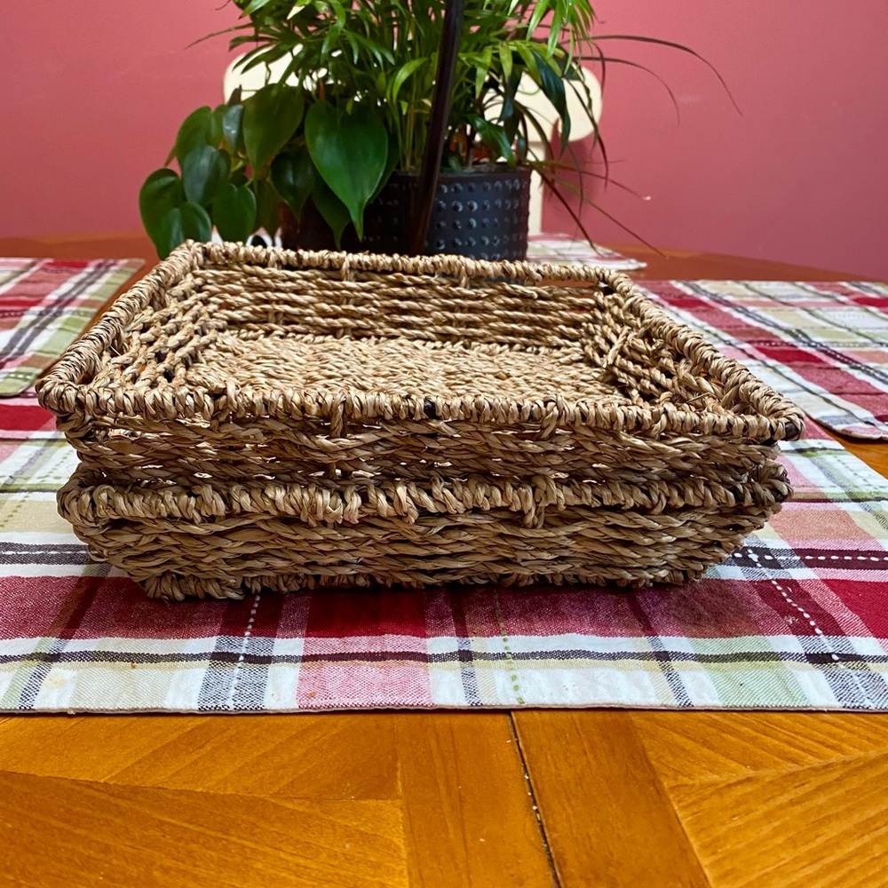 Rustic Handwoven Storage Basket Set of 2